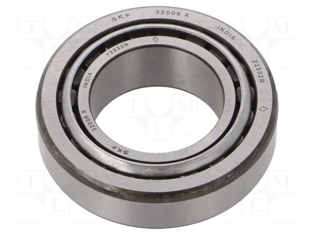 Bearing: tapered roller; Øint: 30mm; Øout: 55mm; W: 17mm; Cage: steel SKF SKF32006X