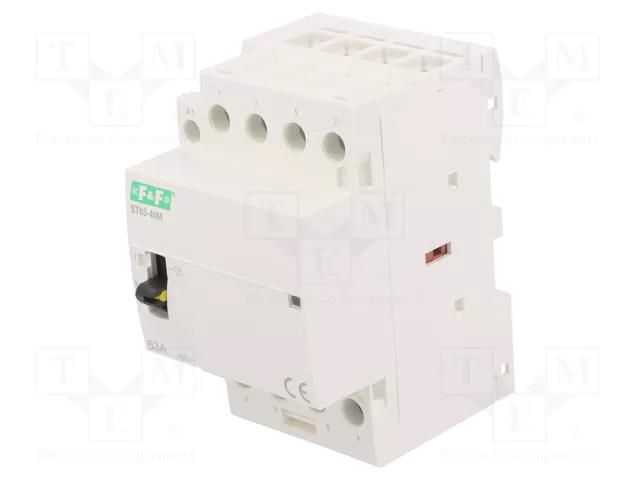 Contactor: 4-pole installation; 63A; 220÷240VAC; NO x4; IP20 F&F ST63-40-M