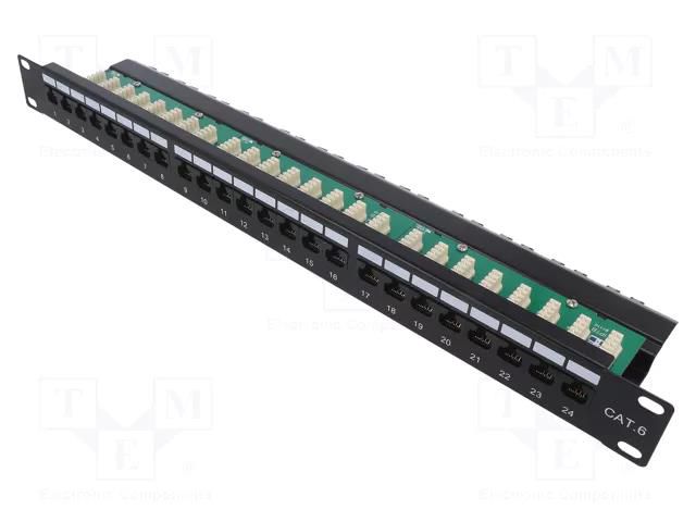 Patch panel; patch panel; Cat: 6; Keystone; rack; black; IDC LOGILINK LOG-NP0033