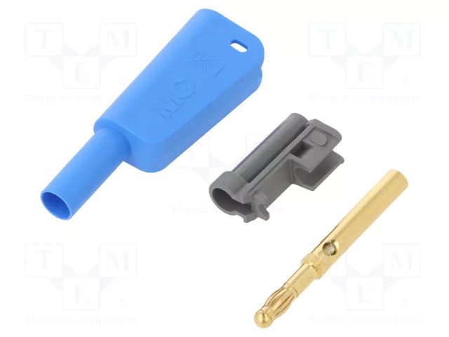 Connector: 4mm banana; 19A; 1kV; blue; 1mm2; gold-plated; screw STÄUBLI SLM-4A-39-23