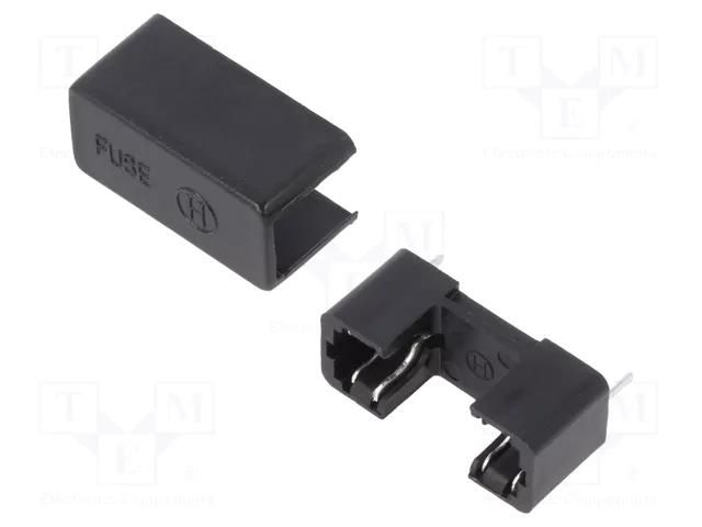 Fuse holder with cover; 5x20mm; 6A; black; 250V PROFFUSE ZHL32