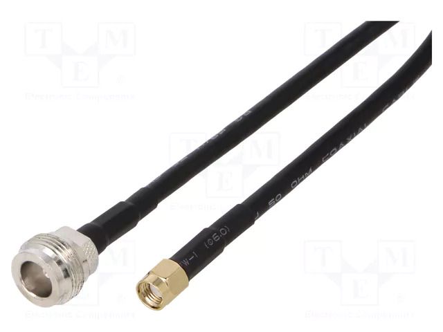 Cable; 1m; N female,RP-SMA male; PE; black; 50Ω QOLTEC QOLTEC-57030