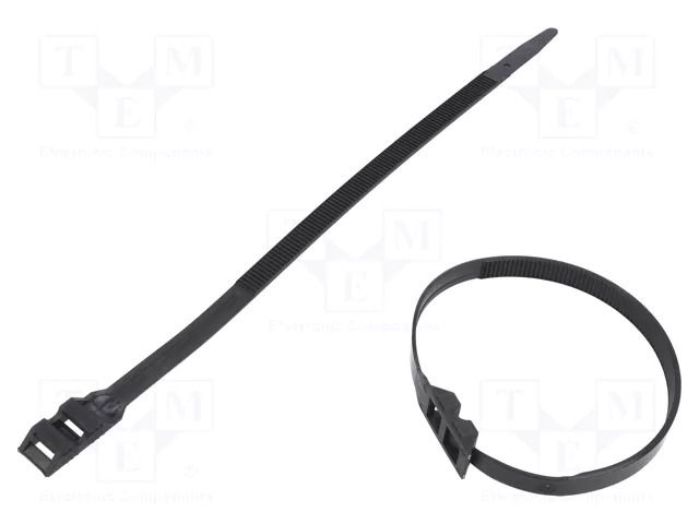 Cable tie; double lock; L: 265mm; W: 9mm; black; polyamide; 540N BM GROUP BMN2690
