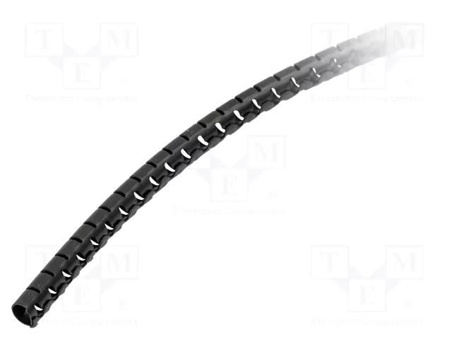 Spiral wrapping; 8mm; polypropylene; black; Helawrap HWPP; UL94HB HELLERMANNTYTON HWPP8-PP-BK