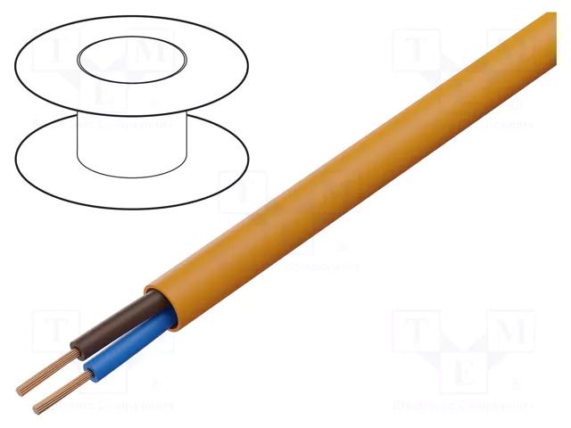 Wire; H05BQ-F; 2x1mm2; unshielded; 300V,500V; Cu; stranded; orange TKD TKD-3500015