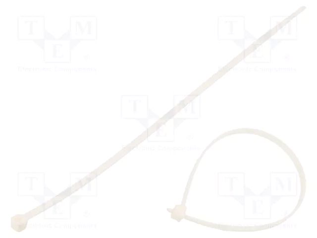 Cable tie; L: 200mm; W: 3.6mm; white; polyamide; 180N; Ømax: 52.5mm BM GROUP BMB2036V0