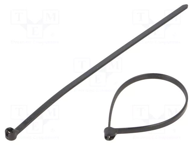 Cable tie; with a metal clasp; L: 140mm; W: 3.6mm; black; polyamide BM GROUP BMNL1436