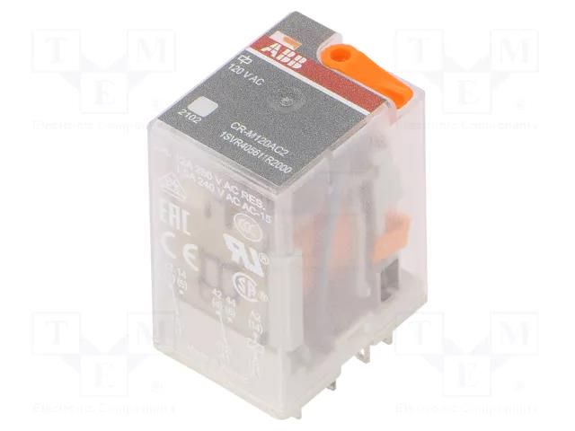 Relay: electromagnetic; DPDT; Ucoil: 120VAC; Icontacts max: 12A ABB CR-M120AC2