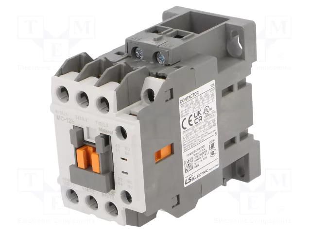 Contactor: 3-pole; NO x3; Auxiliary contacts: NO + NC; 24VAC; 12A LS ELECTRIC MC-12B-24VAC