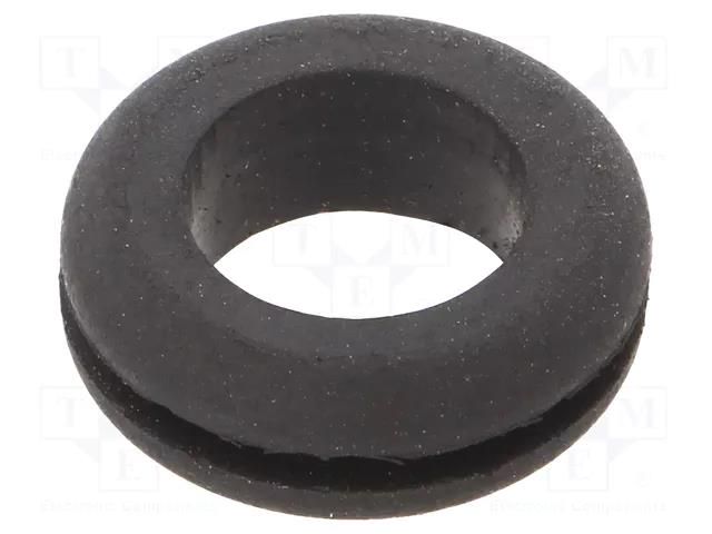 Grommet; Ømount.hole: 14.27mm; Øhole: 11.1mm; rubber; black KEYSTONE KEYS732