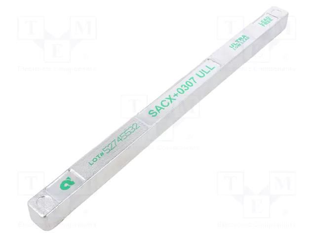 Tin; lead free; Sn99Ag0,3Cu0,7; 1kg; for soft soldering ALPHA SACX0307-BAR