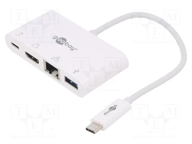Adapter; HDMI 1.4,USB 3.0; 0.15m; white; 4K,UHD 2160p; 60W GOOBAY USB.C-ADAP-20