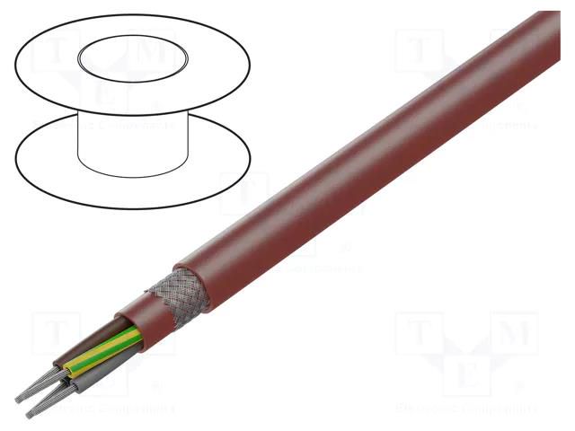 Wire; SiHF-C-Si; 4G0.5mm2; Cu; stranded; silicone; brown-red HELUKABEL SIHF-C-SI-4G0.5