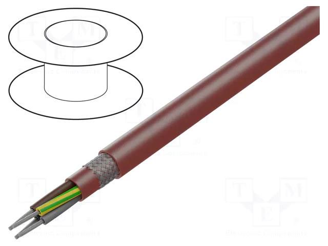 Wire; SiHF-C-Si; 4G1.5mm2; Cu; stranded; silicone; brown-red HELUKABEL SIHF-C-SI-4G1.5