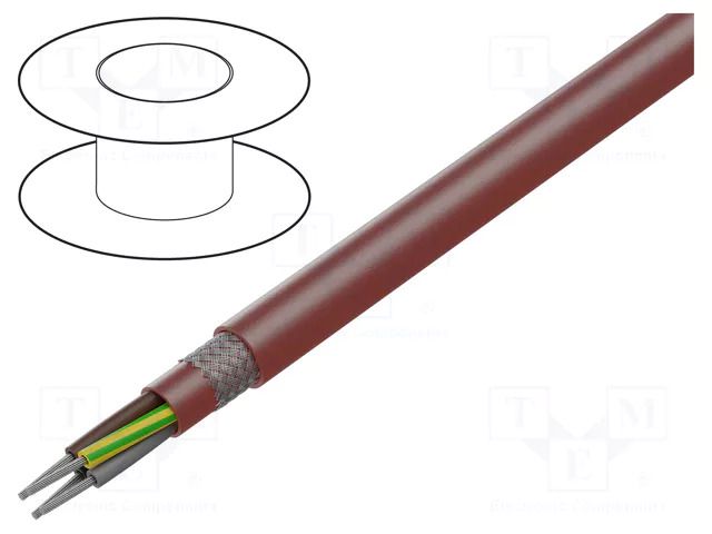 Wire; SiHF-C-Si; 4G1.5mm2; Cu; stranded; silicone; brown-red HELUKABEL SIHF-C-SI-4G1.5