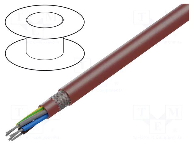 Wire; SiHF-C-Si; 5G6mm2; Cu; stranded; silicone; brown-red HELUKABEL SIHF-C-SI-5G6