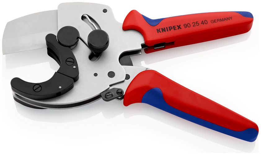 KNIPEX 90 25 40 Pipe Cutter for composite and plastic pipes with multi-component handles chrome-plated 210 mm 90 25 40 4003773045182
