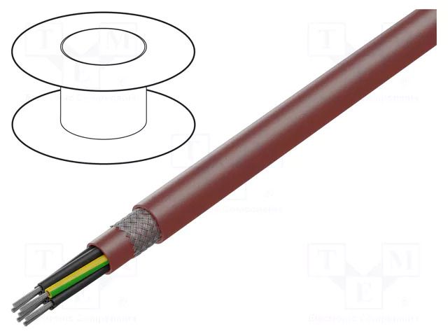 Wire; SiHF-C-Si; 12G0.75mm2; Cu; stranded; silicone; brown-red HELUKABEL SIHF-C-SI-12G0.75