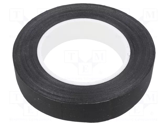 Tape: electrical insulating; W: 25mm; L: 50m; Thk: 0.165mm; black H-OLD HOLD-GL.94-25-50-B