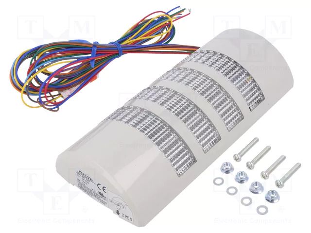 Signalling column; red/amber/green/blue; LED; 24VDC; 24VAC; IP54 PATLITE WEP-402FB-RYGB