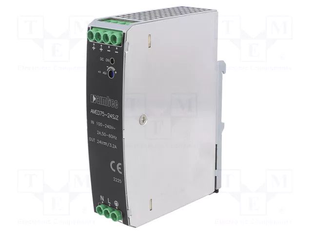 Power supply: switching; for DIN rail; 75W; 24VDC; 3.2A; 90÷264VAC AIMTEC AMED75-24SJZ