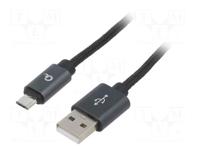 Cable; USB 2.0; USB A plug,USB B micro plug; gold-plated; 1.8m GEMBIRD CCB-MUSB2B-AMBM-6