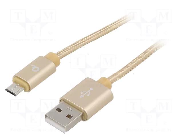 Cable; USB 2.0; USB A plug,USB B micro plug; gold-plated; 1.8m GEMBIRD CCB-MUSB2B-AMBM-6G