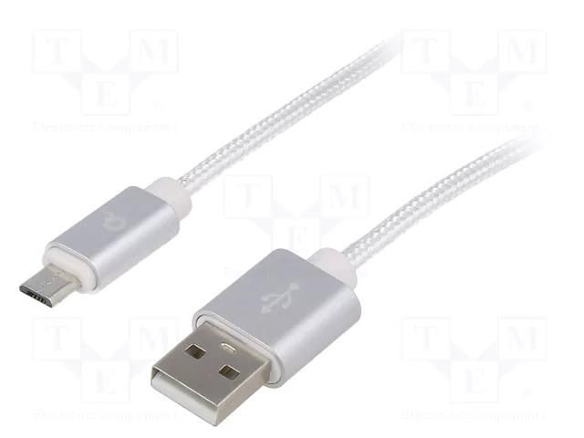 Cable; USB 2.0; USB A plug,USB B micro plug; gold-plated; 1.8m GEMBIRD CCB-MUSB2B-AMBM-6S