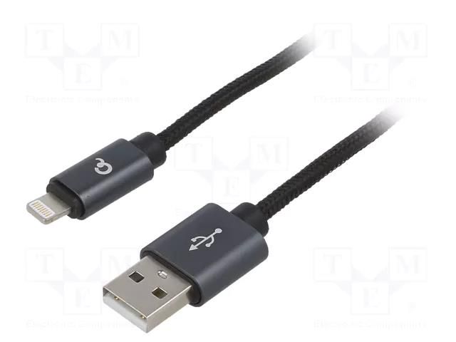 Cable; USB 2.0; Apple Lightning plug,USB A plug; gold-plated GEMBIRD CCB-MUSB2B-AMLM-6