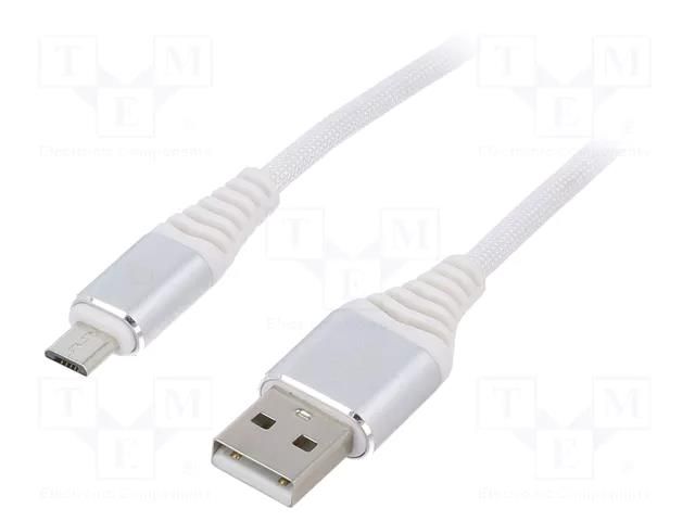 Cable; USB 2.0; USB A plug,USB B micro plug; gold-plated; 1m GEMBIRD CC-USB2B-AMMBM1BW2