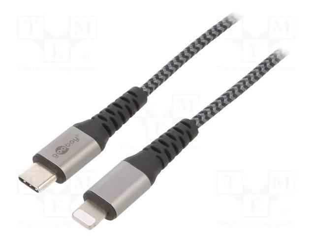 Cable; USB 2.0; Apple Lightning plug,USB C plug; 2m; black; 87W GOOBAY USBC-LIGHTX/2.0BK