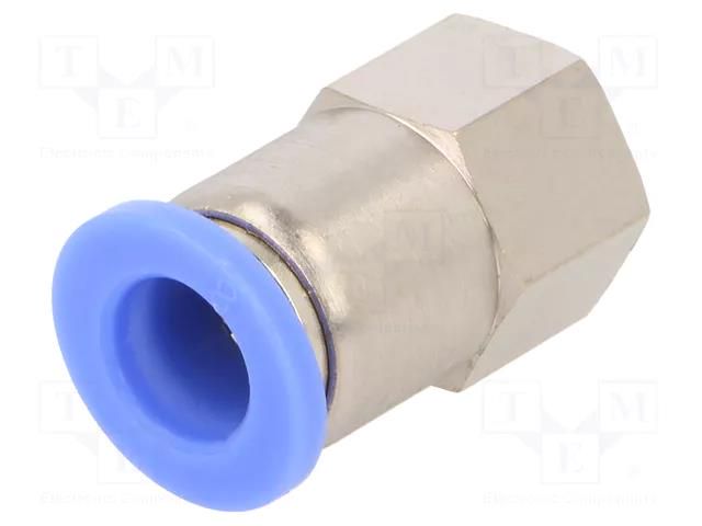 Push-in fitting; straight; -0.95÷15bar; nickel plated brass PNEUMAT 124.018-8