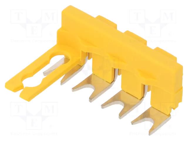 Comb bridge; Entrelec; yellow; ways: 4; W: 8mm; H: 24.6mm TE Connectivity 1SNK900654R0000
