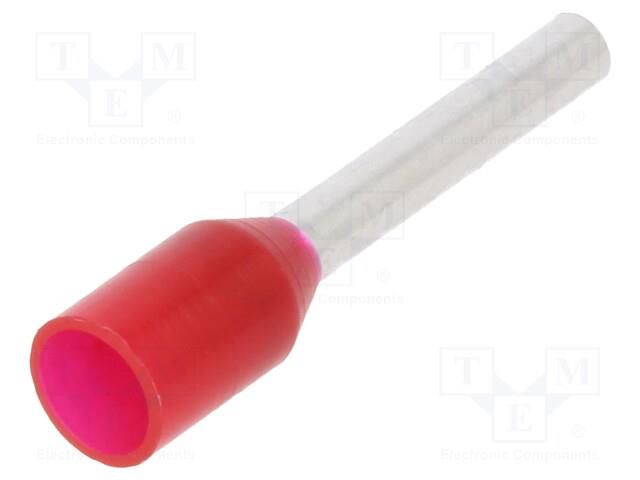 Tip: bootlace ferrule; insulated; 1mm2; 10mm; tinned; crimped; red WAGO 216-243