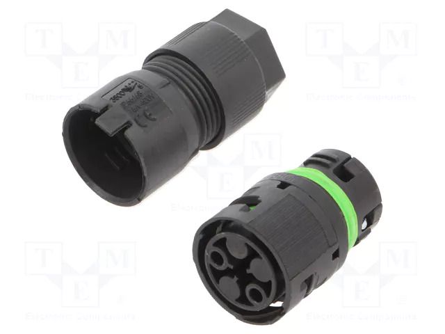 Connector: AC supply; screw terminal; female; 16A; 400V; ways: 2 AAG STUCCHI 3802/V-M-2P-BK