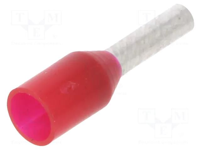 Tip: bootlace ferrule; insulated; 1mm2; 6mm; tinned; crimped; red WAGO 216-223