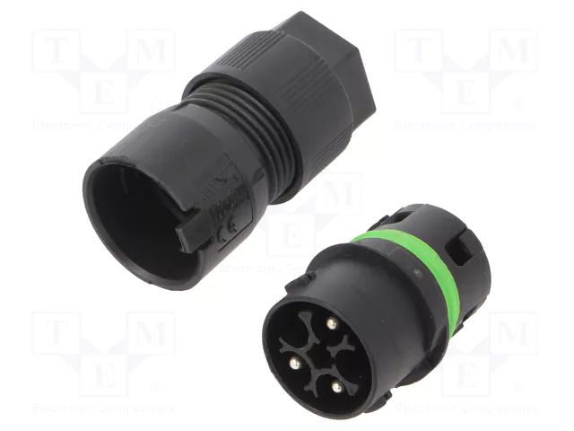 Connector: AC supply; screw terminal; male; 16A; 400V; ways: 3; 2+PE AAG STUCCHI 3801/V-M-3P-BK