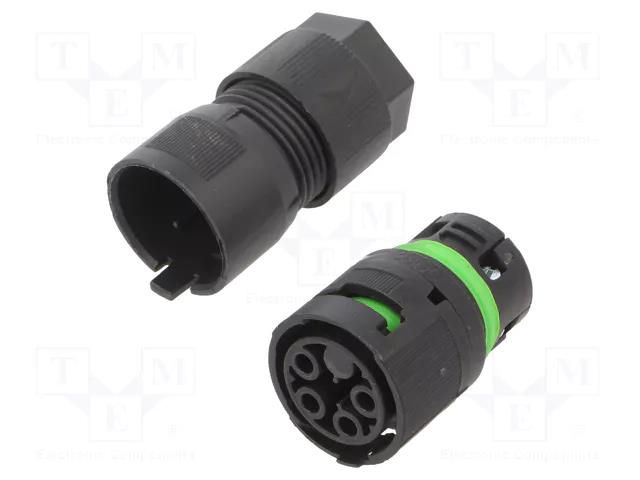 Connector: AC supply; screw terminal; female; 16A; 400V; ways: 4 AAG STUCCHI 3802/V-M-4P-BK