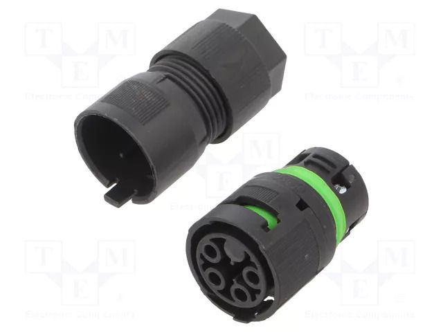 Connector: AC supply; screw terminal; female; 16A; 400V; ways: 4 AAG STUCCHI 3802/V-M-4P-BK