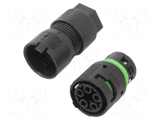 Connector: AC supply; screw terminal; female; 16A; 400V; ways: 5 AAG STUCCHI 3802/V-M-5P-BK