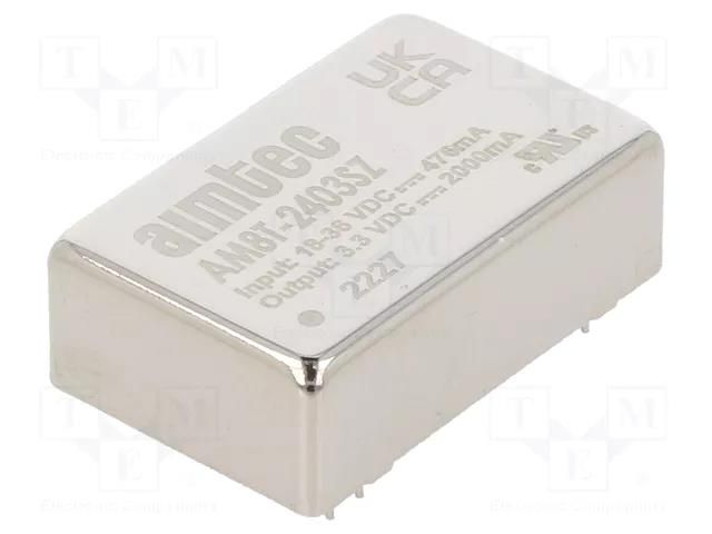 Converter: DC/DC; 7.5W; Uin: 18÷36VDC; Uout: 3.3VDC; Iout: 2A; DIP24 AIMTEC AM8T-2403SZ