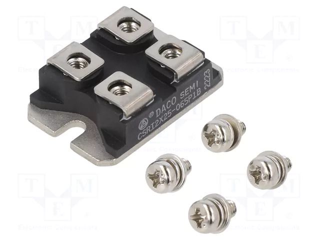 Module: diode; double independent; 650V; If: 25Ax2; SOT227B; screw DACO Semiconductor CSRI2X25-065P1B