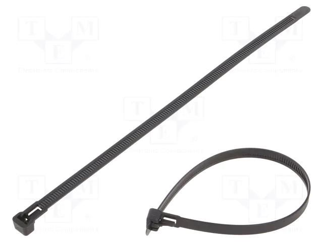 Cable tie; inside serrated with release mechanism; L: 150mm HELLERMANNTYTON REL140-PA66-BK