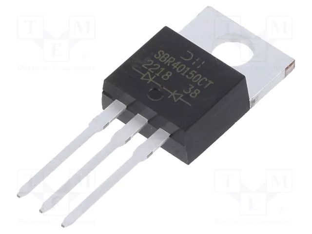 Diode: Schottky rectifying; SBR®; THT; 150V; 20Ax2; TO220AB; tube DIODES INCORPORATED SBR40150CT