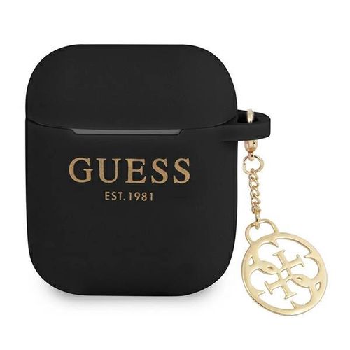Guess GUA2LSC4EK AirPods 1/2 cover black/black Silicone Charm 4G Collection, Guess 3666339039158 3666339039158