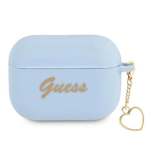 Guess GUAPLSCHSB AirPods Pro cover blue/blue Silicone Charm Heart Collection, Guess 3666339039042 3666339039042