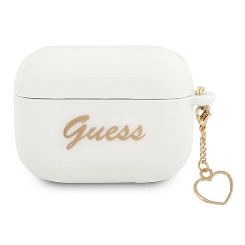 Guess GUAPLSCHSH AirPods Pro cover white/white Silicone Charm Heart Collection, Guess 3666339039134 3666339039134