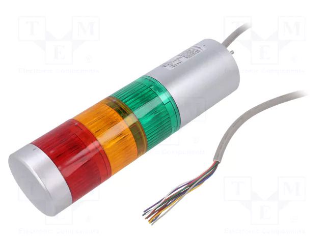 Signalling column; red/amber/green; LED; 24VDC; IP65; LR6; ABS PATLITE LR6-302WJNU-RYG