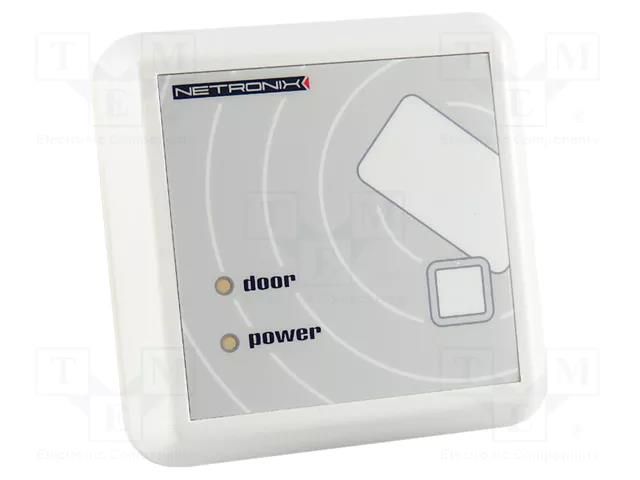 RFID reader; 7÷25V; 1-wire; antenna,buzzer; 82x82x22mm; white NETRONIX UW-MDN