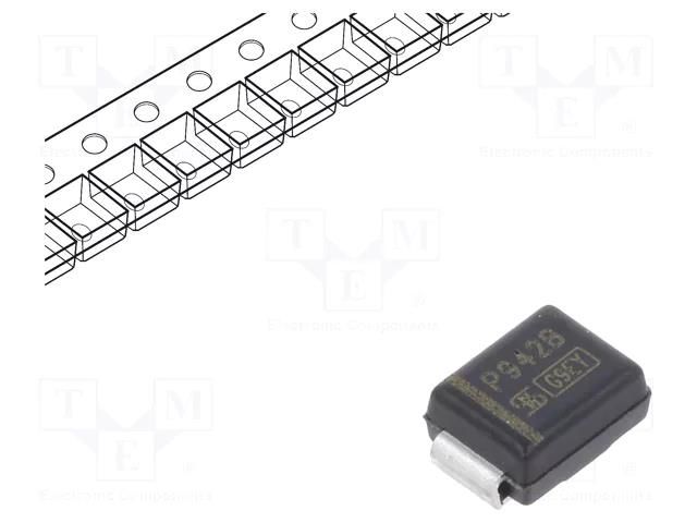 Diode: Zener; 3W; 51V; 29mA; SMD; reel,tape; SMB; single diode TAIWAN SEMICONDUCTOR 1PGSMB5942